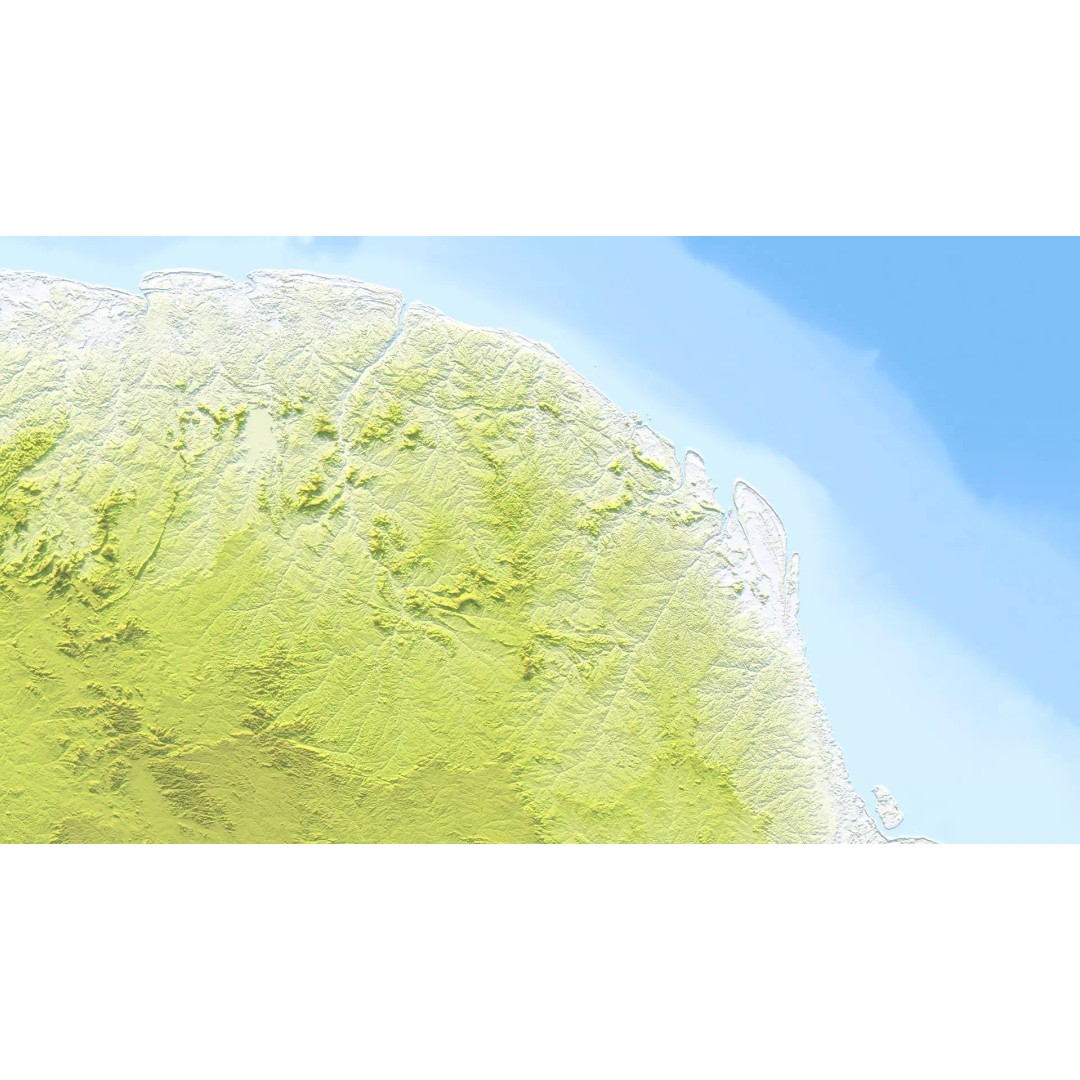French Guiana Map 3D Model – Realistic Satellite Terrain, FBX, OBJ - View 12