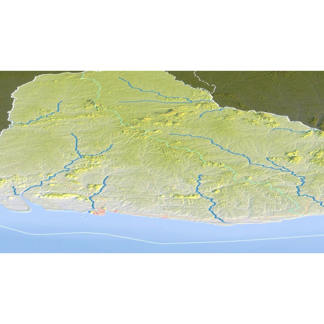 French Guiana Map 3D Model – Realistic Satellite Terrain, FBX, OBJ - View 17