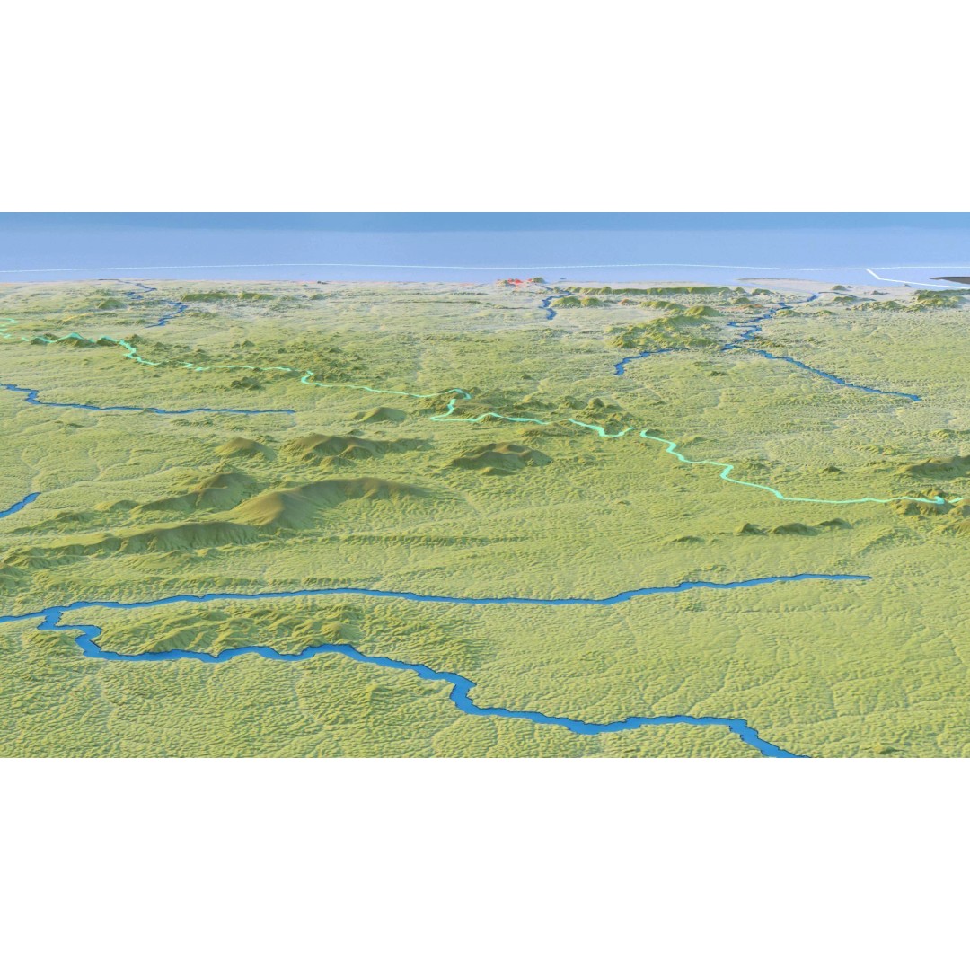 French Guiana Map 3D Model – Realistic Satellite Terrain, FBX, OBJ - View 18