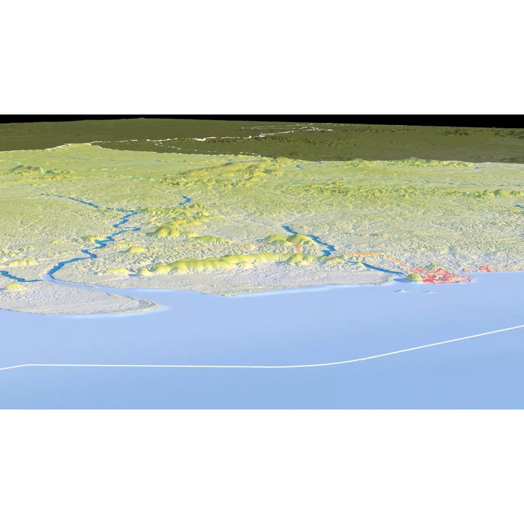 French Guiana Map 3D Model – Realistic Satellite Terrain, FBX, OBJ - View 19