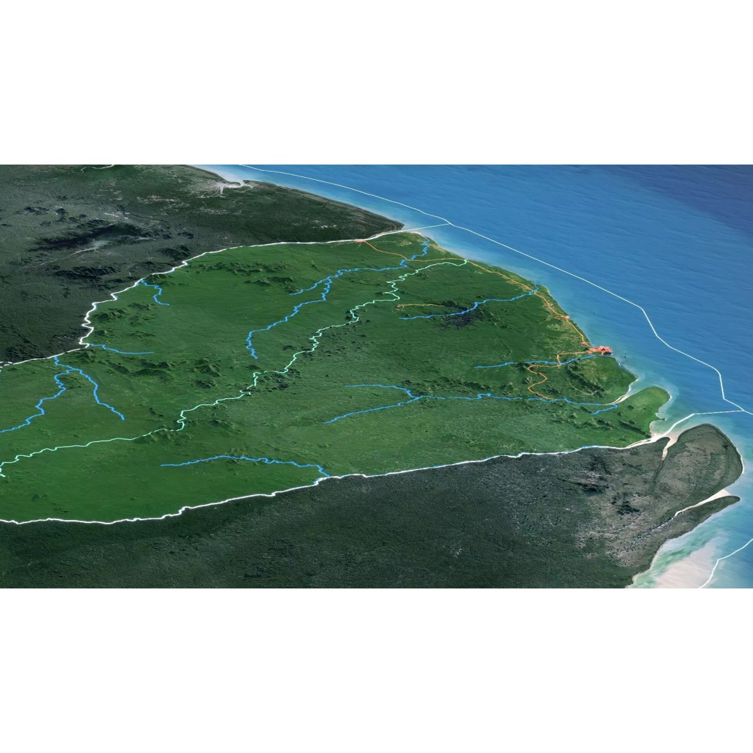 French Guiana Map 3D Model – Realistic Satellite Terrain, FBX, OBJ - View 6