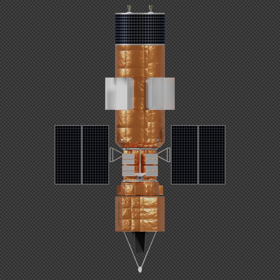 Zenith Star Satellite 3D Model – Experimental Laser Spacecraft, Blender - View 4