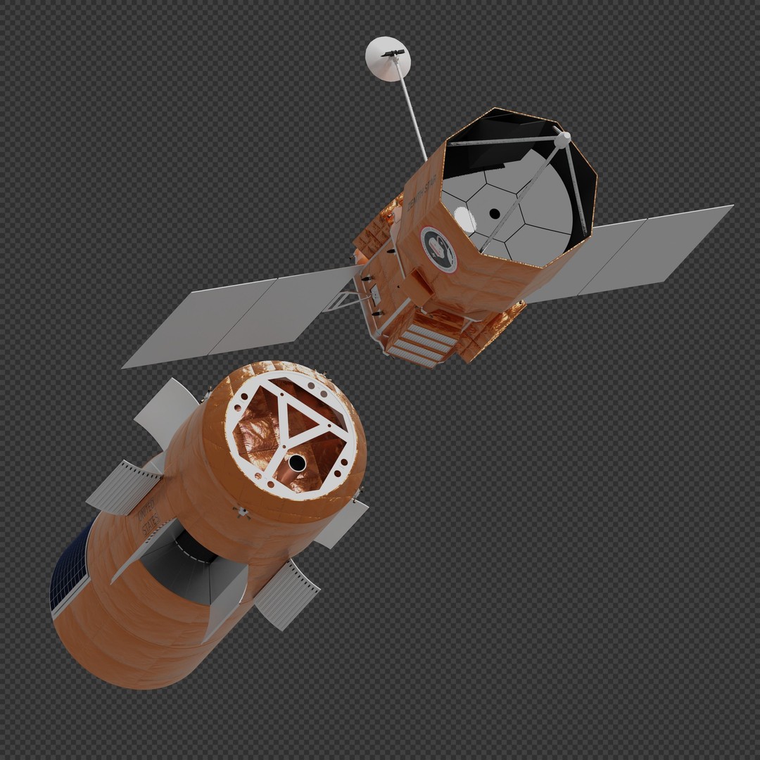 Zenith Star Satellite 3D Model – Experimental Laser Spacecraft, Blender - View 6