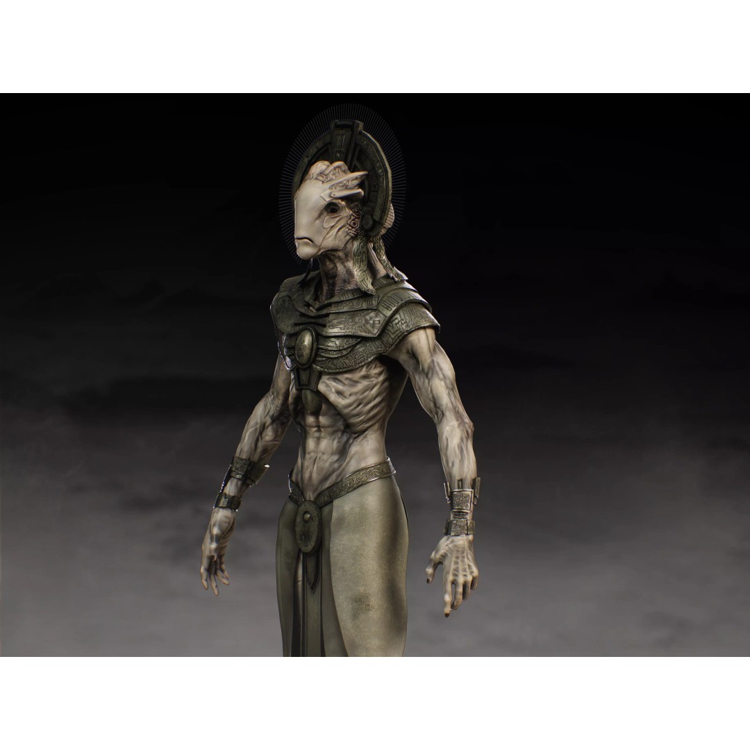 The Alien Precursors 3D Model – Low Poly Rigged Character, FBX, Blender - View 10