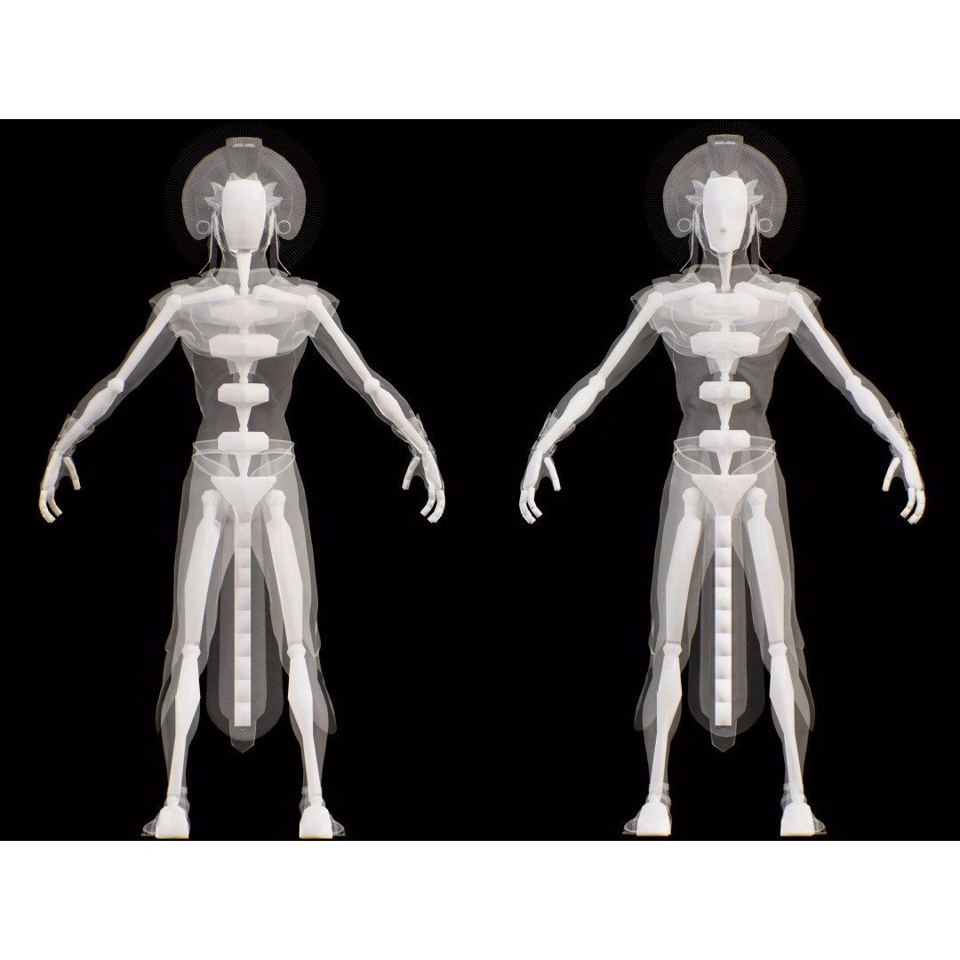 The Alien Precursors 3D Model – Low Poly Rigged Character, FBX, Blender - View 12