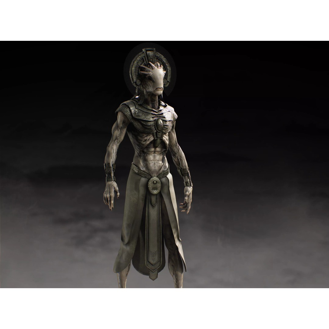 The Alien Precursors 3D Model – Low Poly Rigged Character, FBX, Blender - View 5