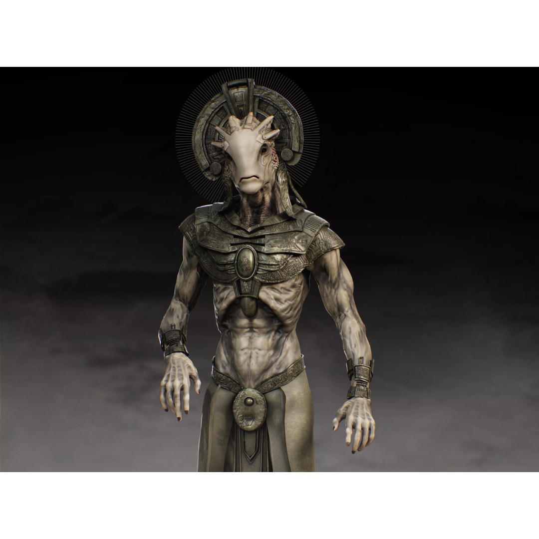 The Alien Precursors 3D Model – Low Poly Rigged Character, FBX, Blender - View 6
