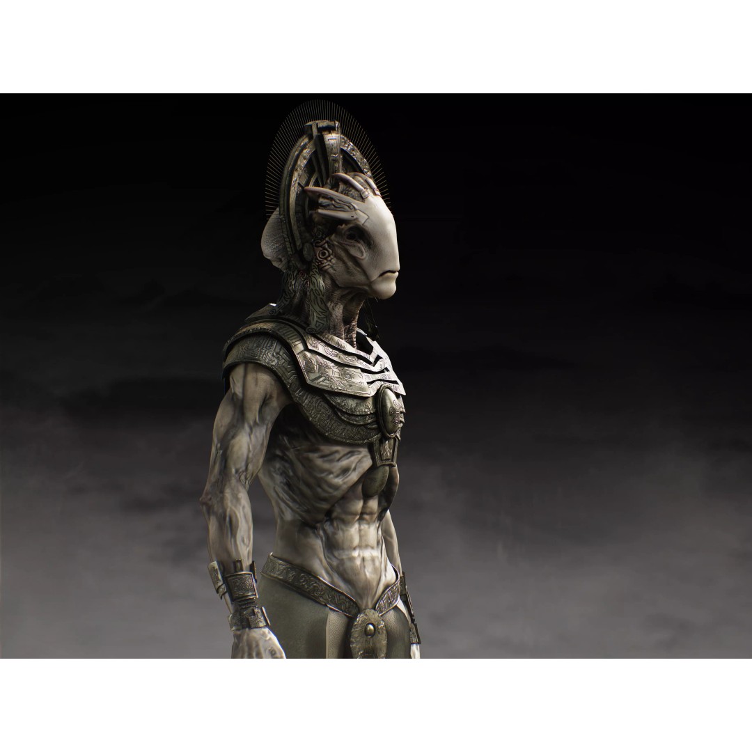 The Alien Precursors 3D Model – Low Poly Rigged Character, FBX, Blender - View 7