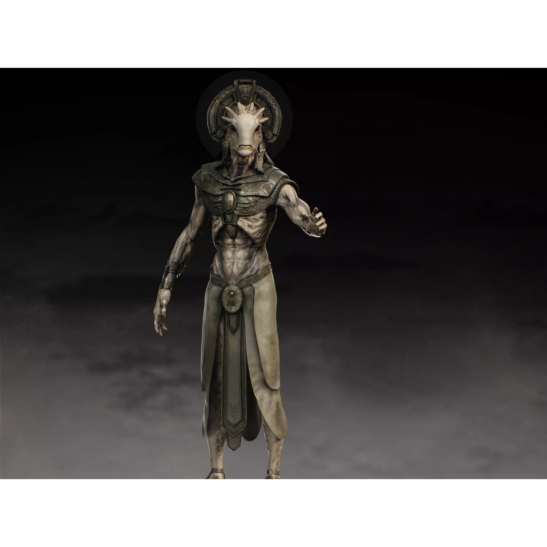 The Alien Precursors 3D Model – Low Poly Rigged Character, FBX, Blender - View 9