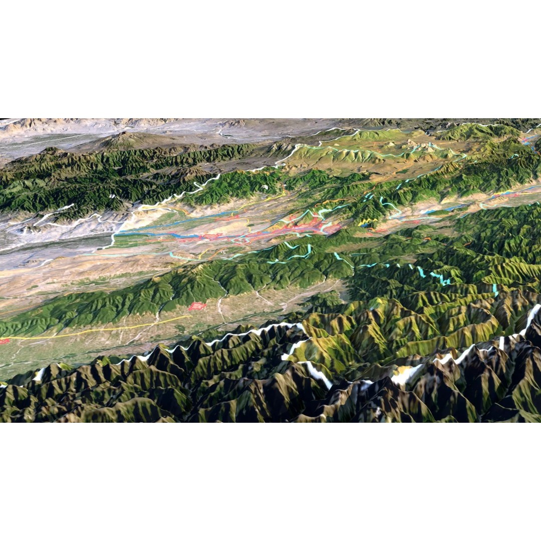 Georgia Map 3D Model – Realistic Satellite Terrain with Textures - View 10