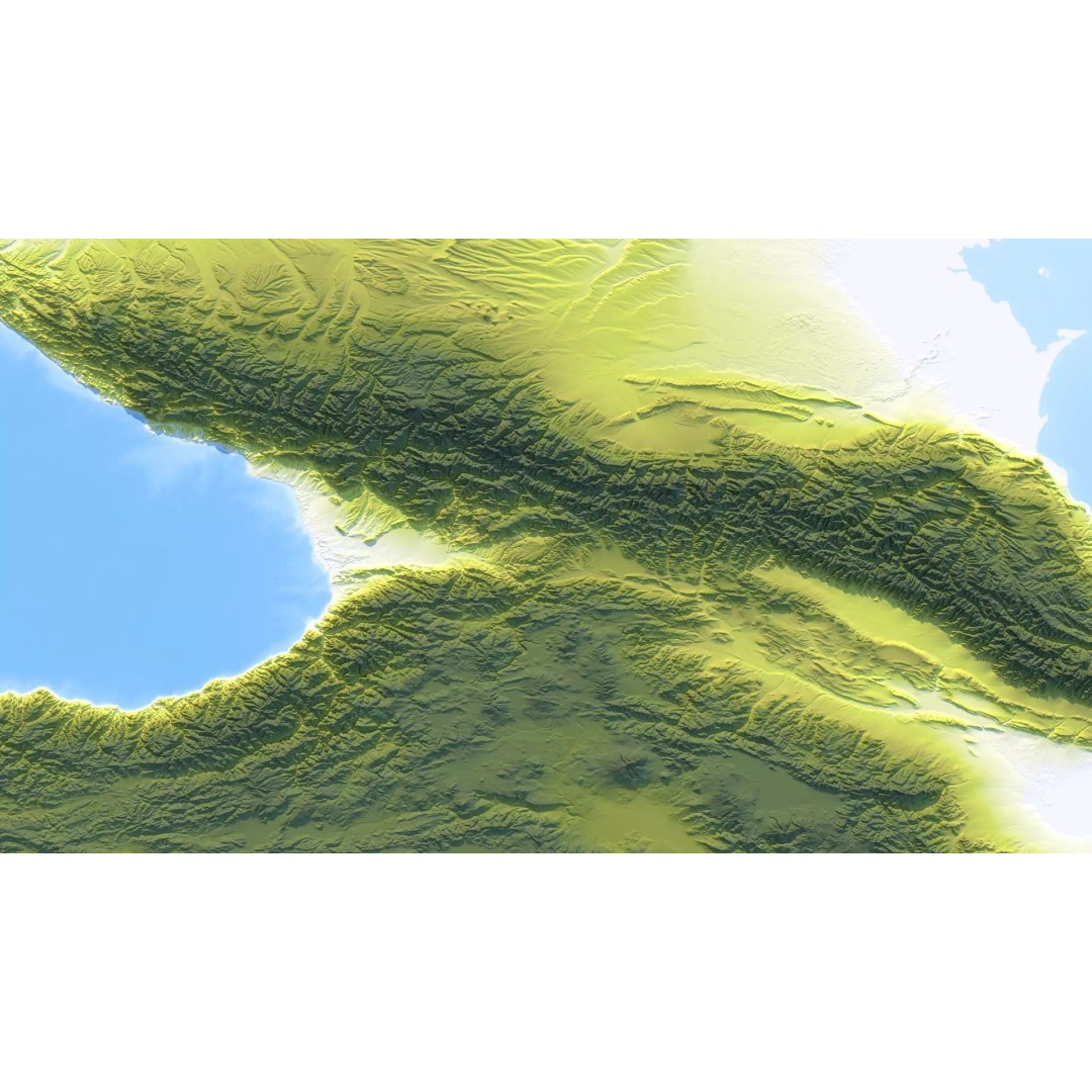 Georgia Map 3D Model – Realistic Satellite Terrain with Textures - View 11