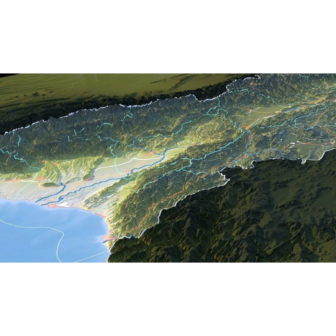 Georgia Map 3D Model – Realistic Satellite Terrain with Textures - View 14