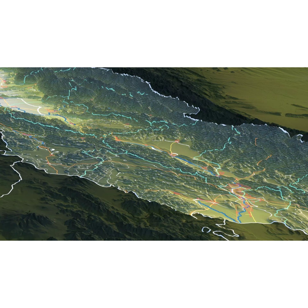 Georgia Map 3D Model – Realistic Satellite Terrain with Textures - View 15