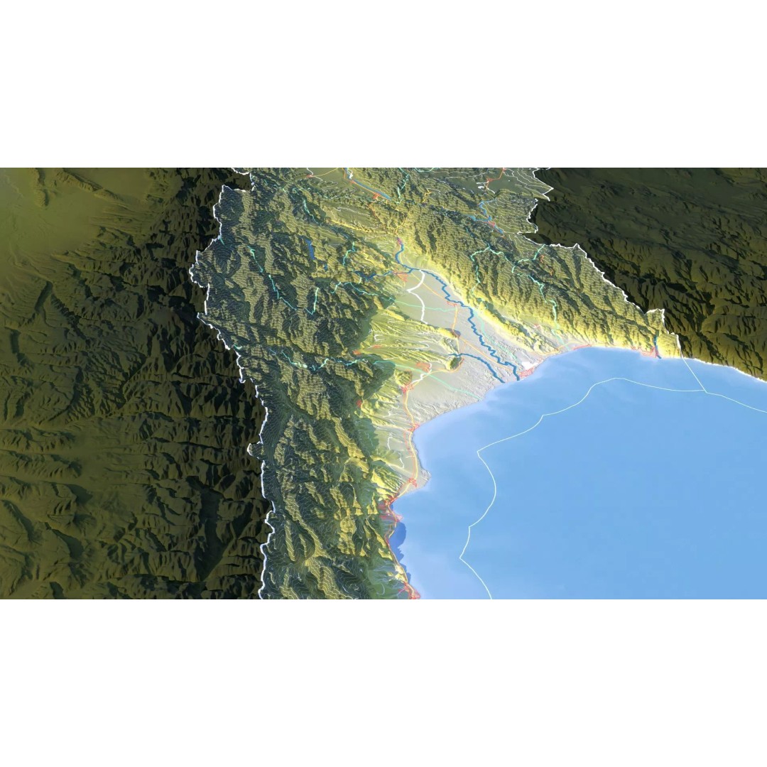 Georgia Map 3D Model – Realistic Satellite Terrain with Textures - View 16