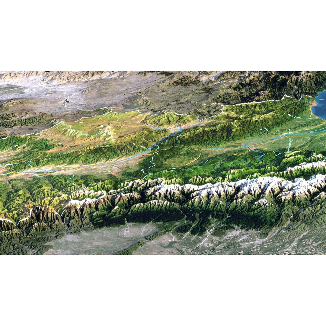 Georgia Map 3D Model – Realistic Satellite Terrain with Textures - View 8