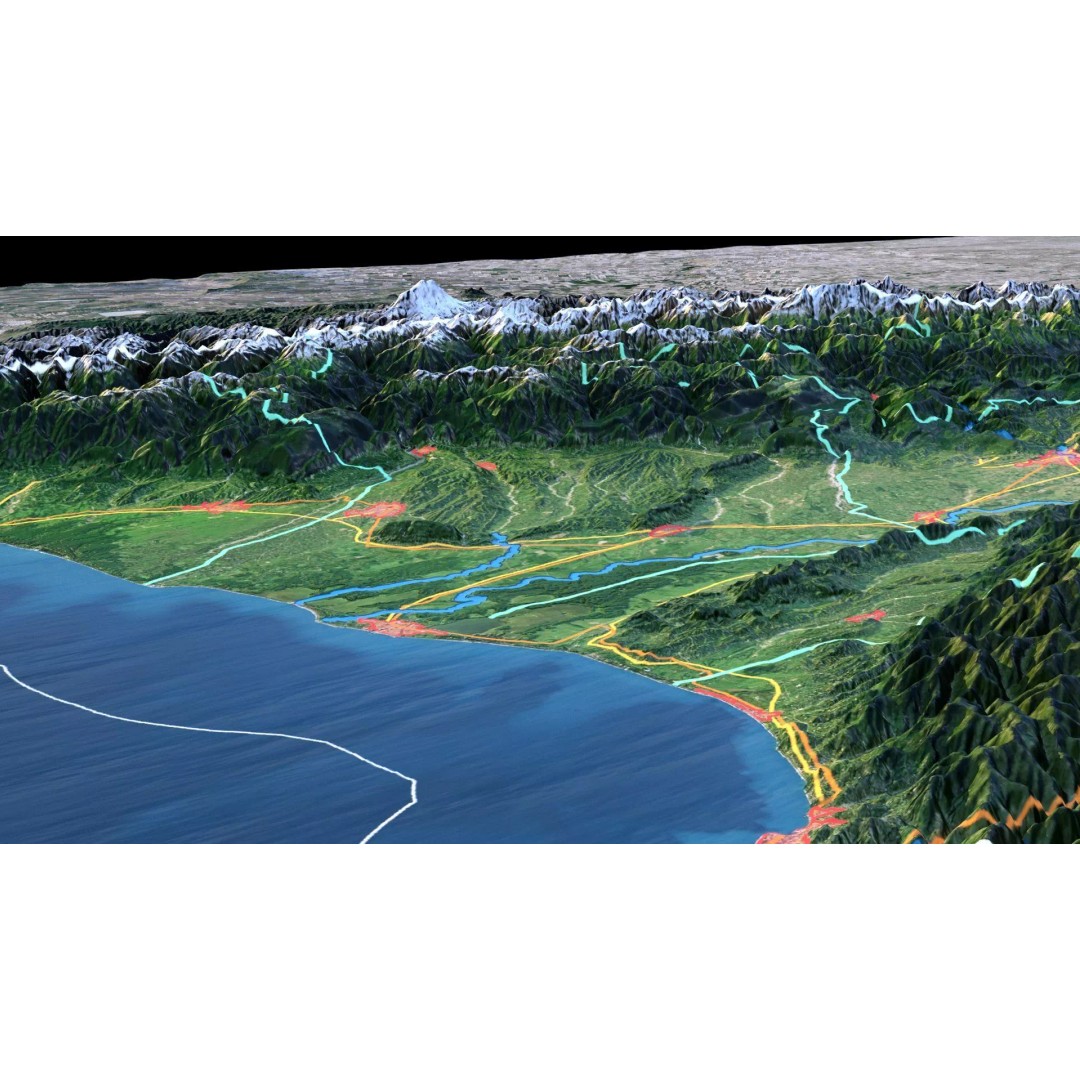 Georgia Map 3D Model – Realistic Satellite Terrain with Textures - View 9