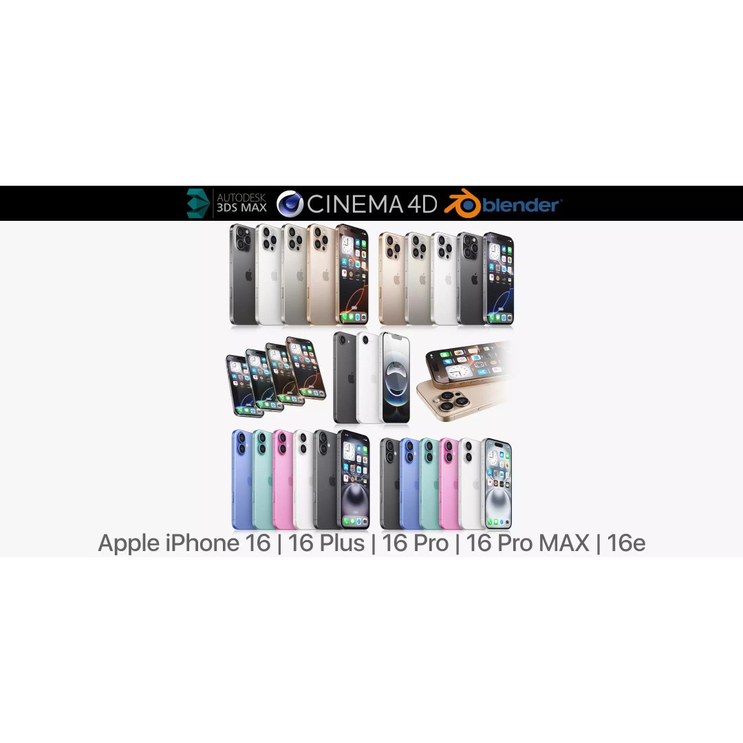 Apple iPhone 16 3D Model – Realistic High Poly Asset, FBX, OBJ - View 2