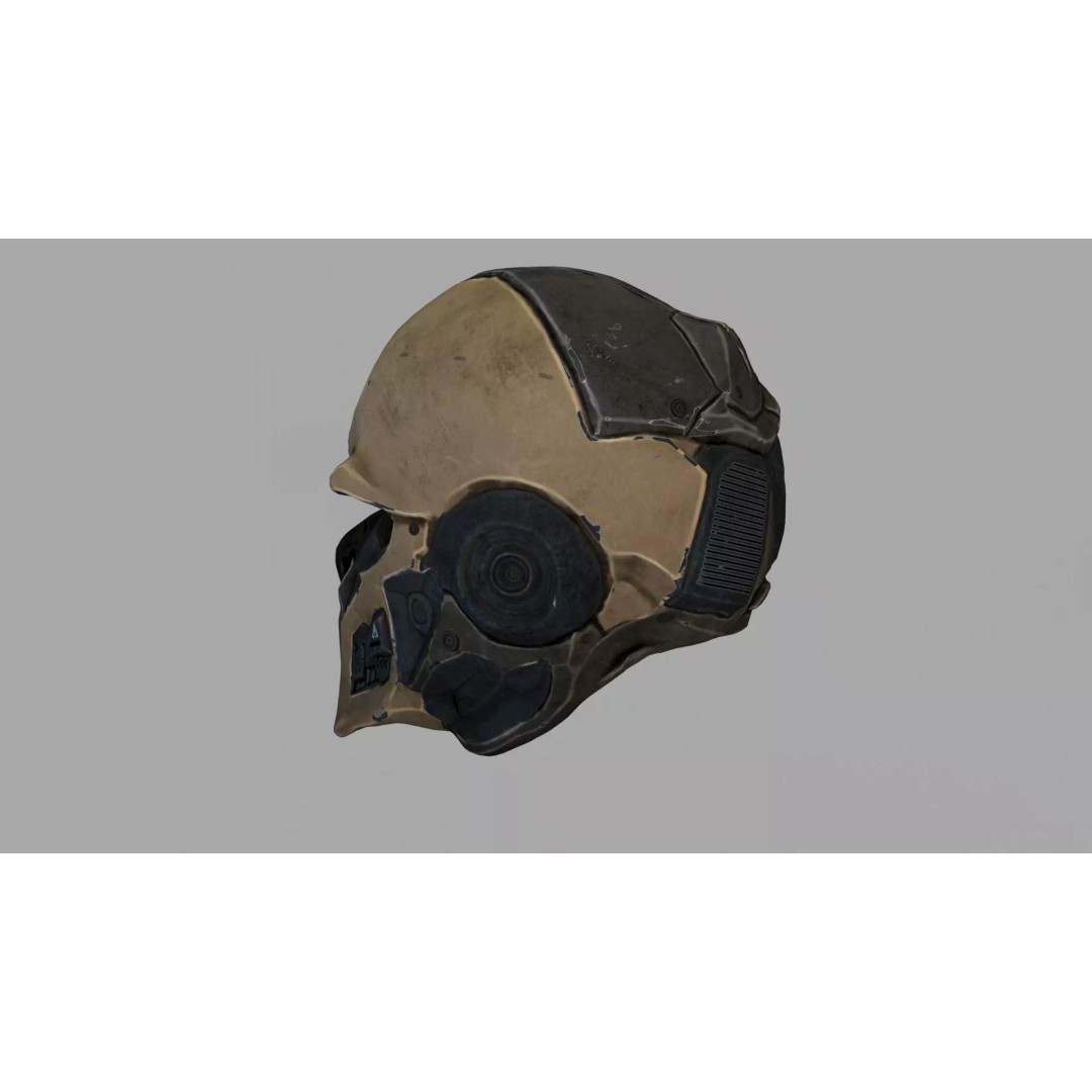 Sci-fi Helmet 3D Model – Futuristic Design, Game Ready, FBX - View 3