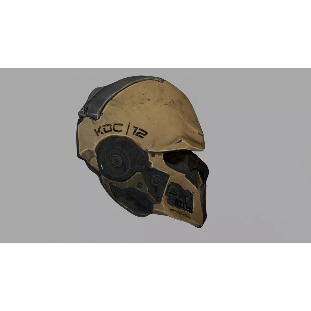 Sci-fi Helmet 3D Model – Futuristic Design, Game Ready, FBX - View 4