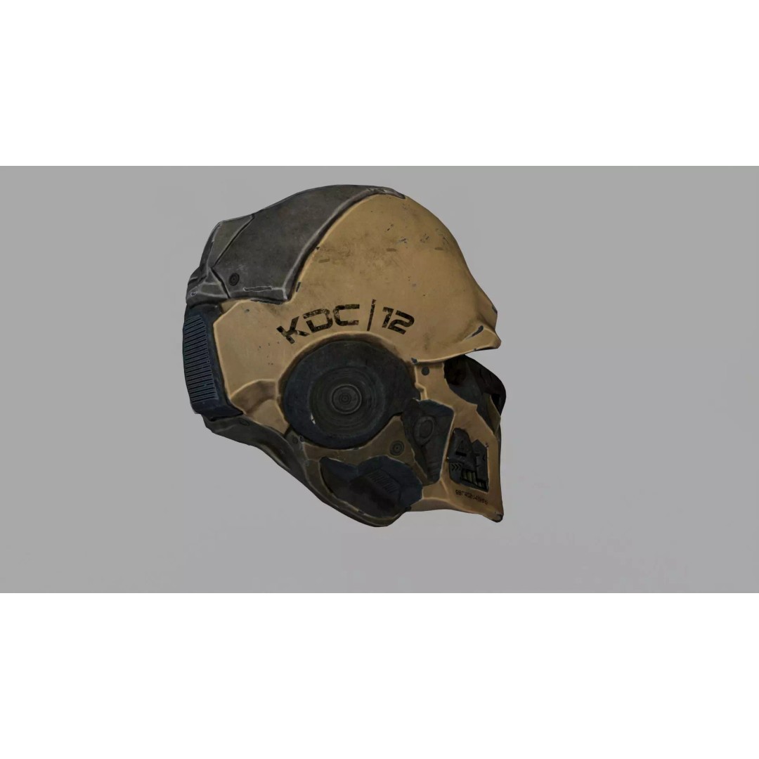 Sci-fi Helmet 3D Model – Futuristic Design, Game Ready, FBX - View 6