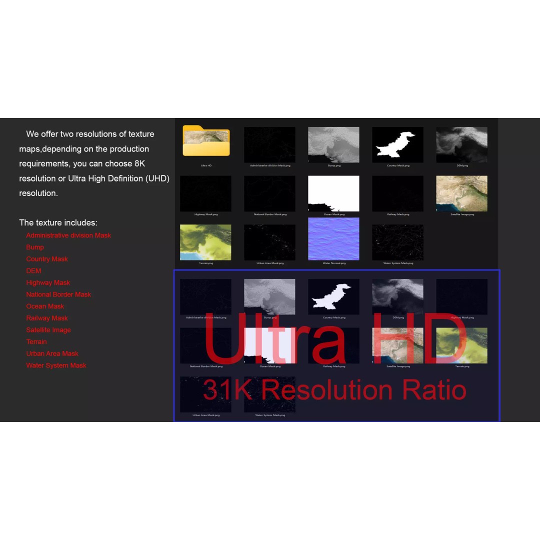 Pakistan Map 3D Model – Realistic Satellite Terrain, FBX, OBJ