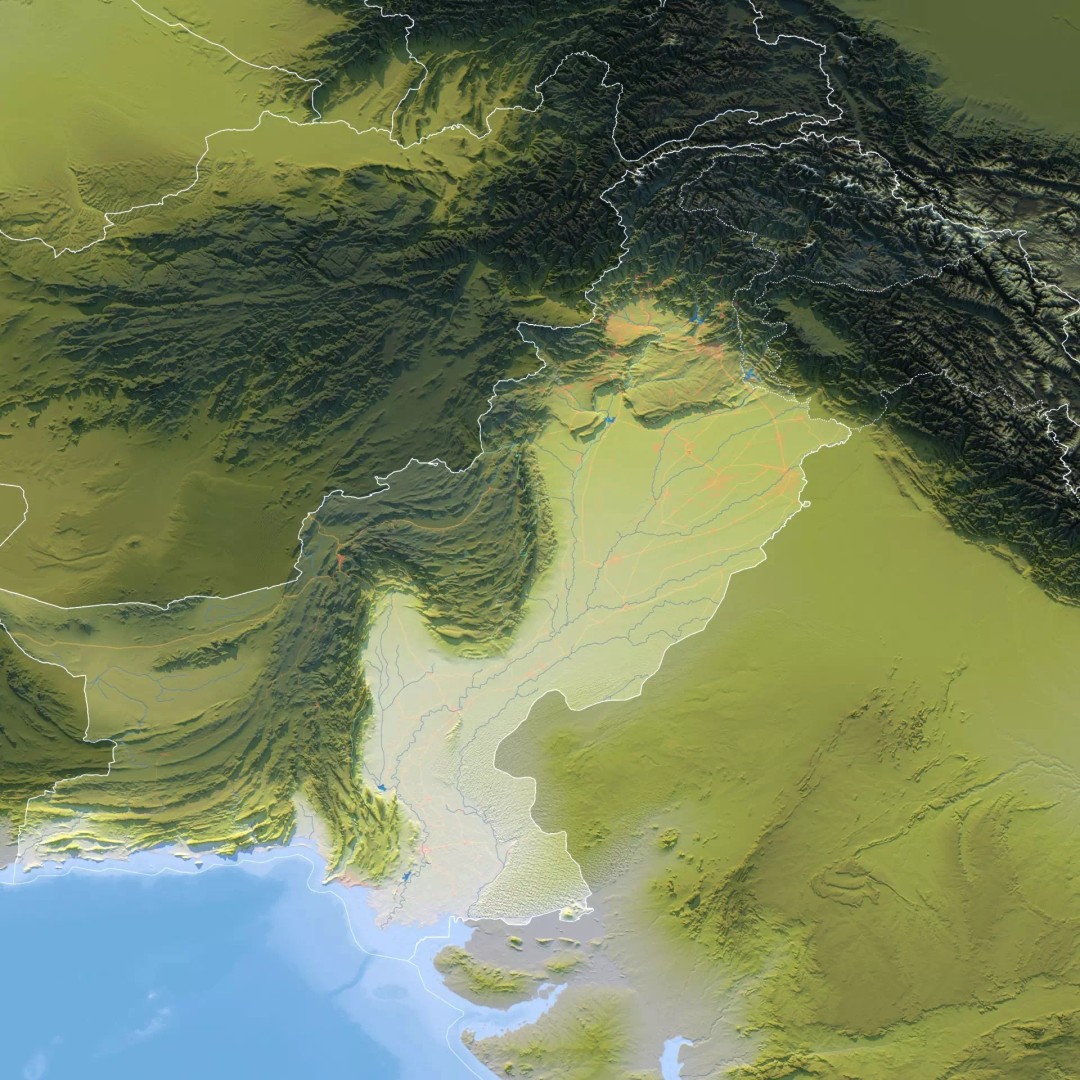 Pakistan Map 3D Model – Realistic Satellite Terrain, FBX, OBJ - View 11