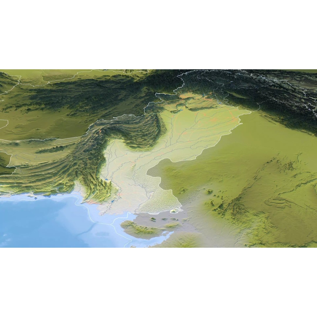 Pakistan Map 3D Model – Realistic Satellite Terrain, FBX, OBJ - View 13