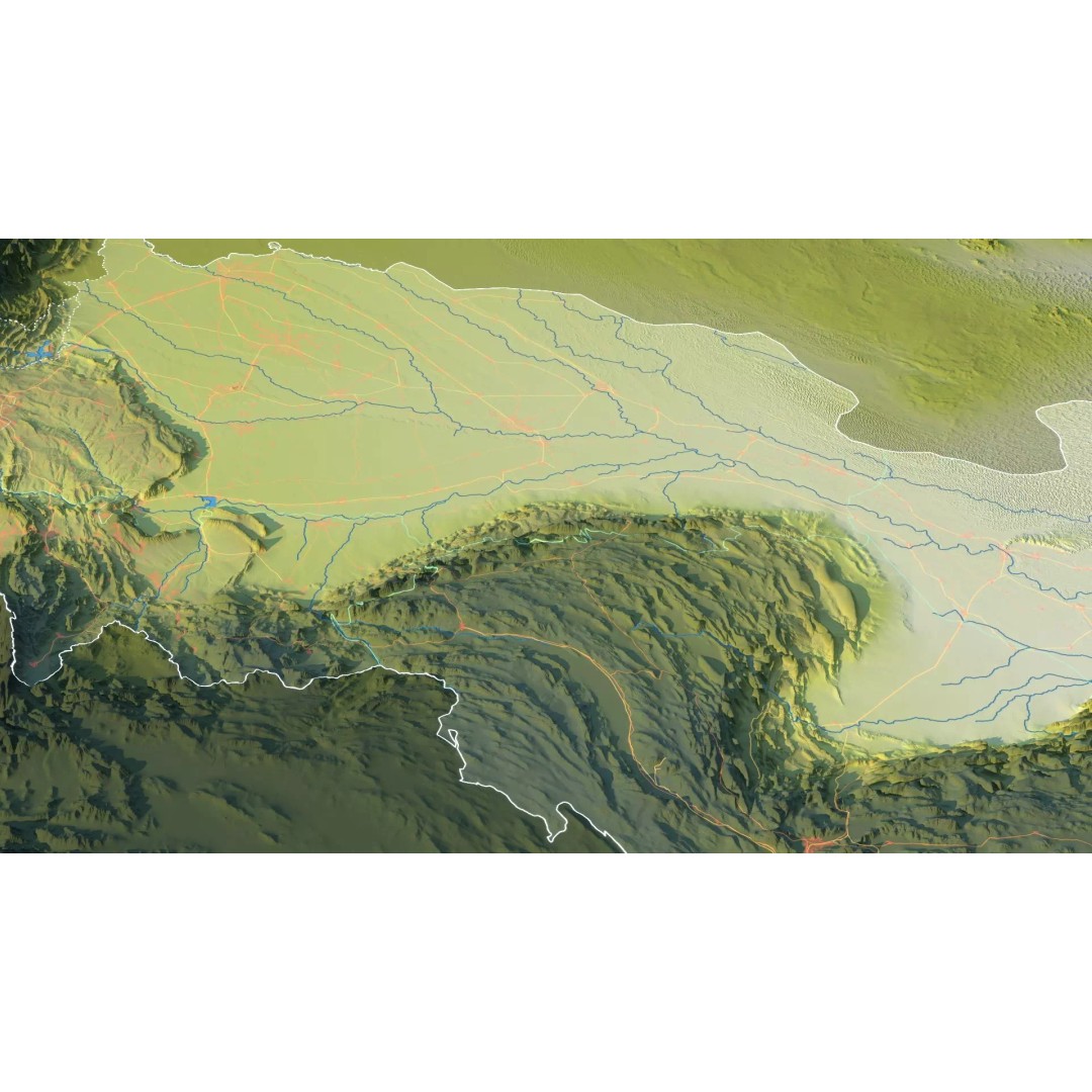 Pakistan Map 3D Model – Realistic Satellite Terrain, FBX, OBJ - View 16