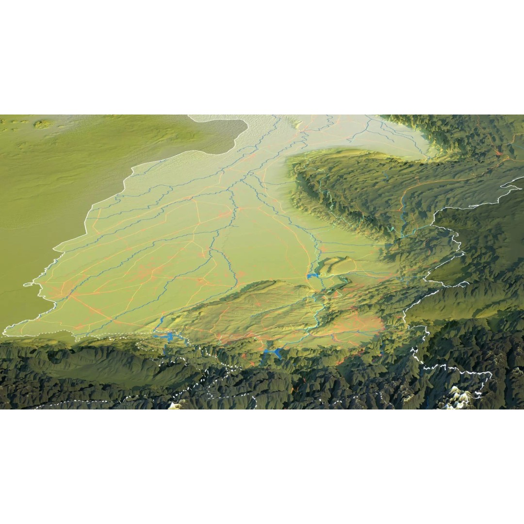 Pakistan Map 3D Model – Realistic Satellite Terrain, FBX, OBJ - View 17