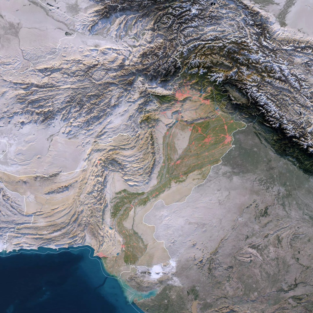 Pakistan Map 3D Model – Realistic Satellite Terrain, FBX, OBJ - View 3