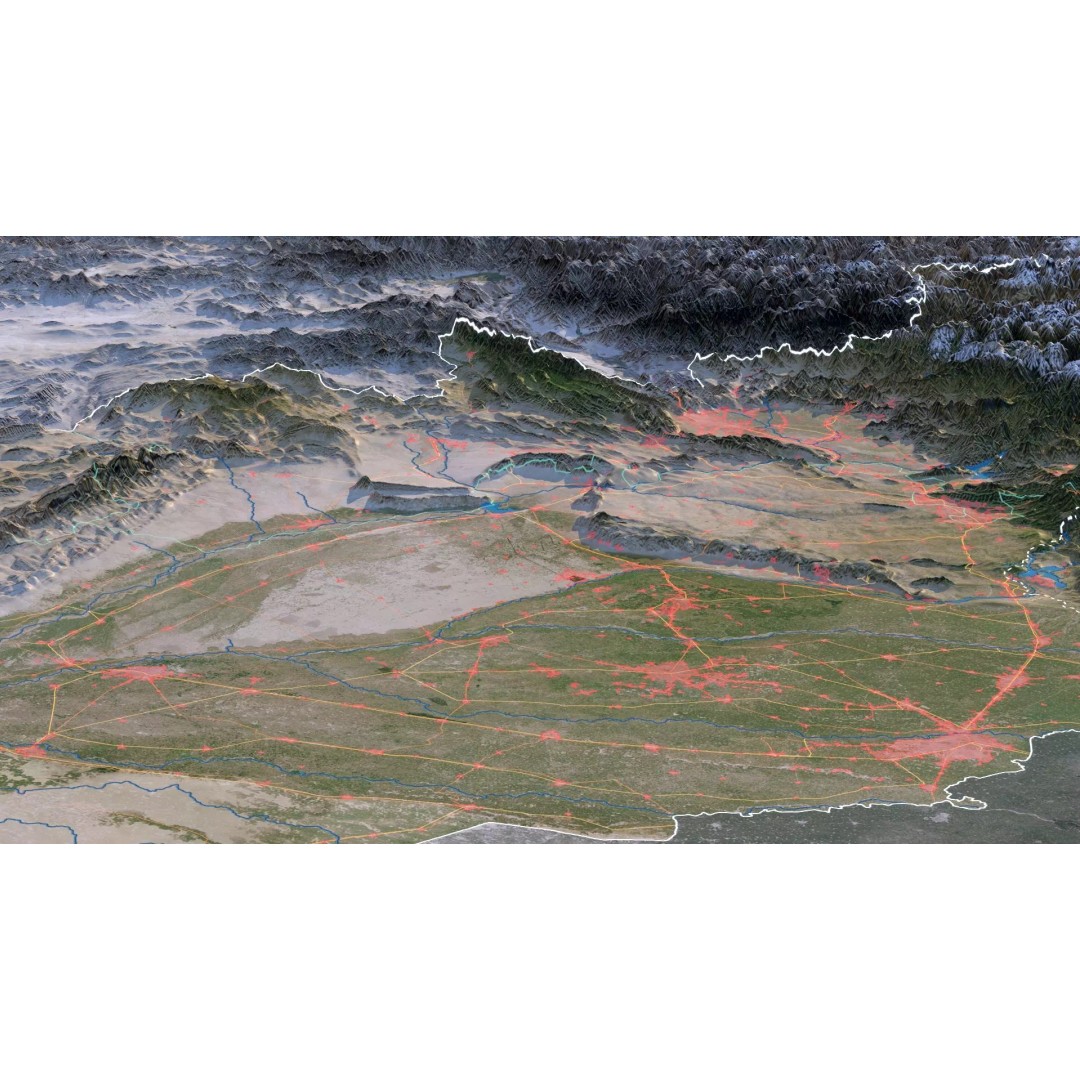 Pakistan Map 3D Model – Realistic Satellite Terrain, FBX, OBJ - View 6
