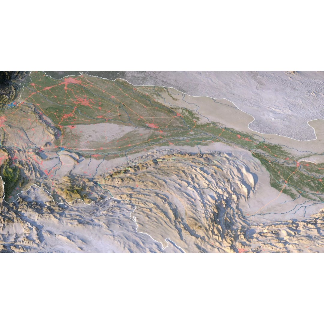 Pakistan Map 3D Model – Realistic Satellite Terrain, FBX, OBJ - View 7