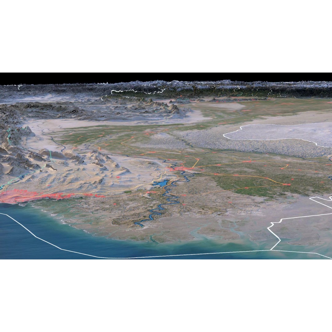 Pakistan Map 3D Model – Realistic Satellite Terrain, FBX, OBJ - View 9