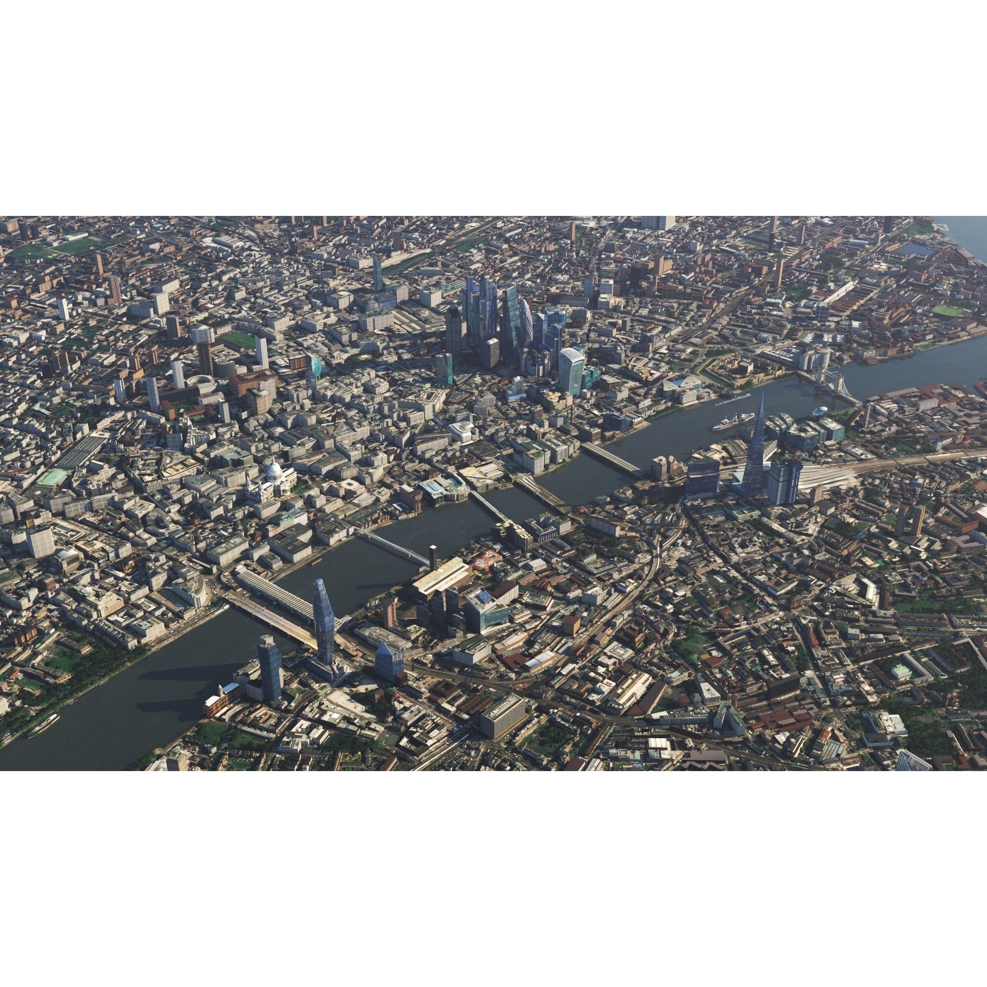 London and River Thames - Game-Ready 3D Model - View 10