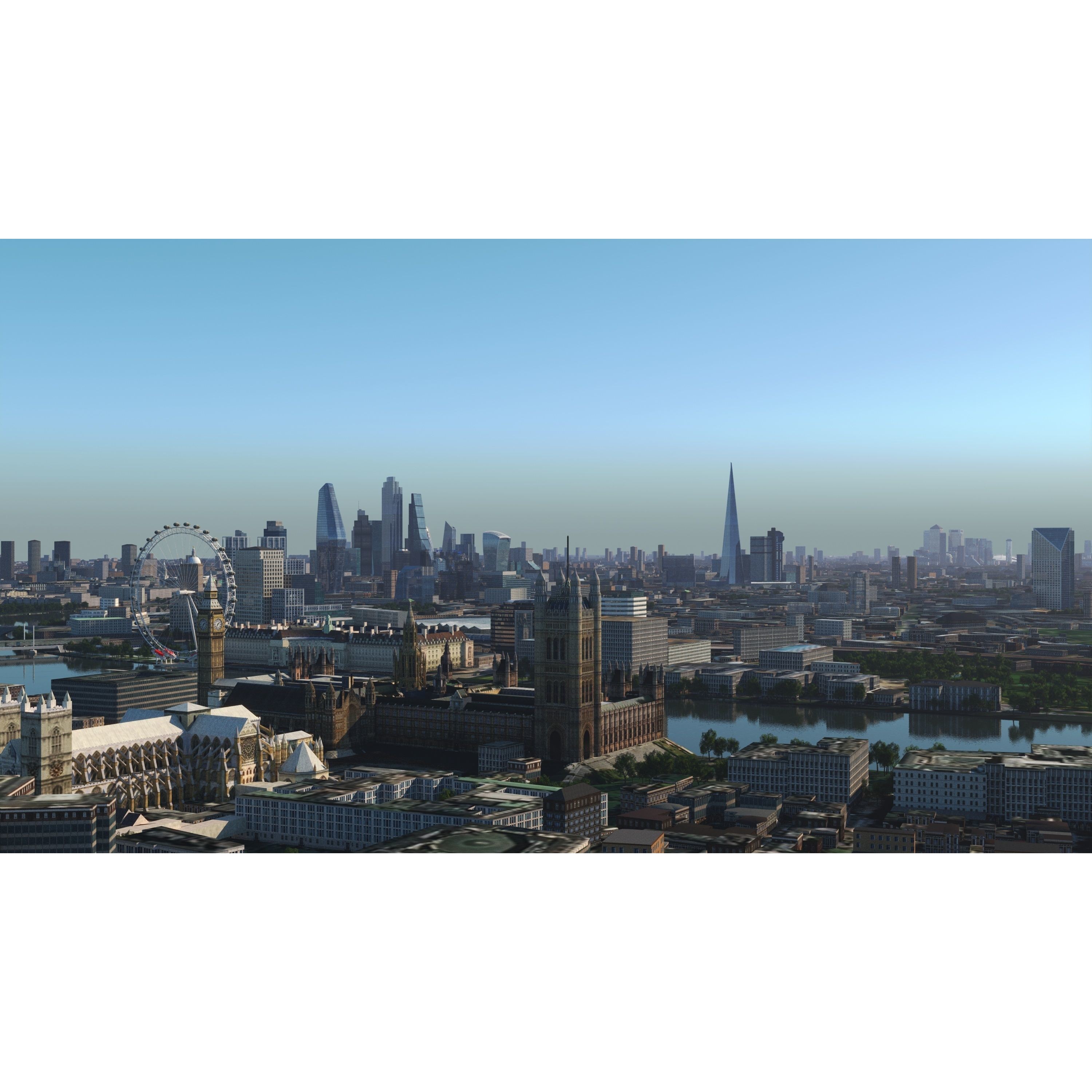 London and River Thames - Game-Ready 3D Model - View 3
