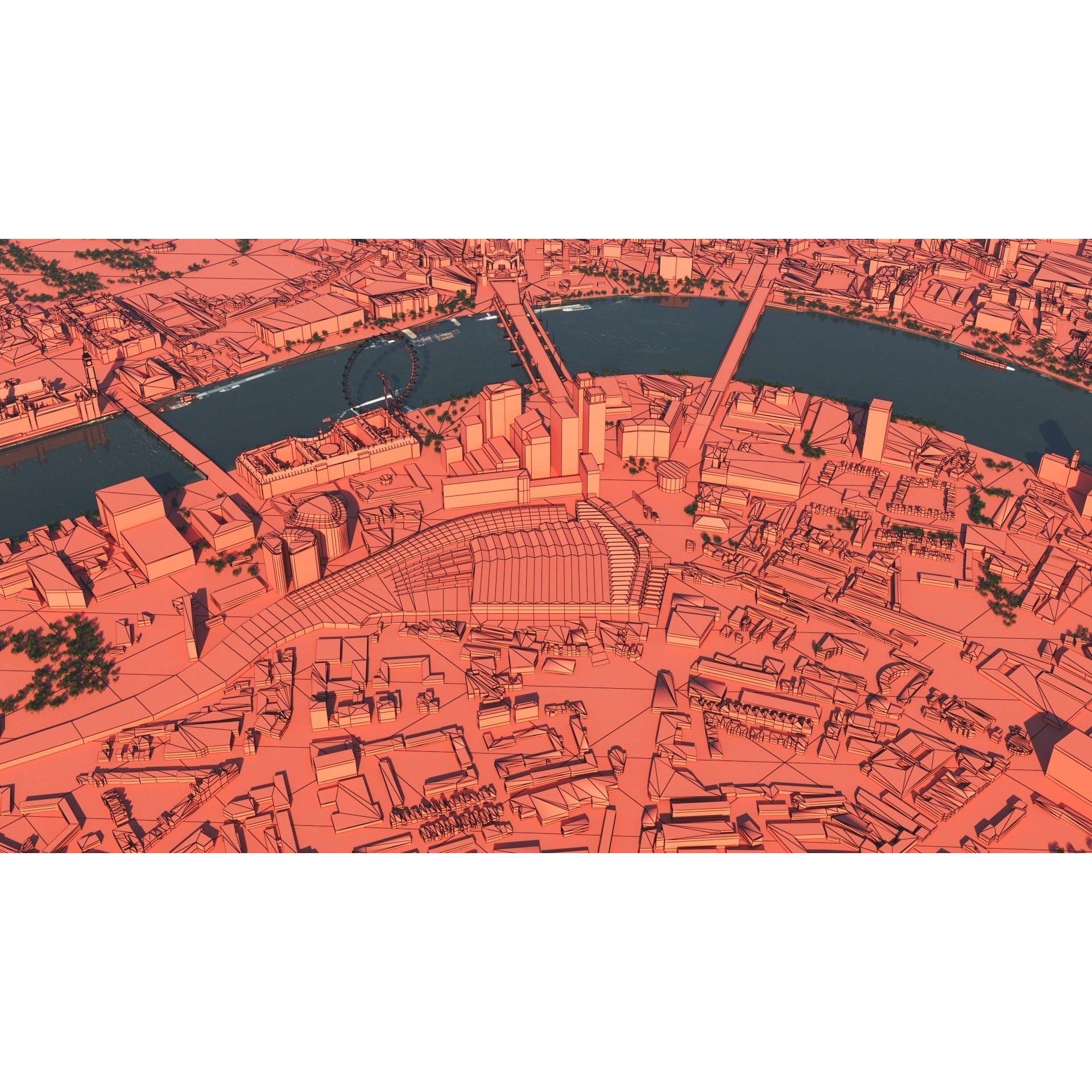 London and River Thames - Game-Ready 3D Model - View 36