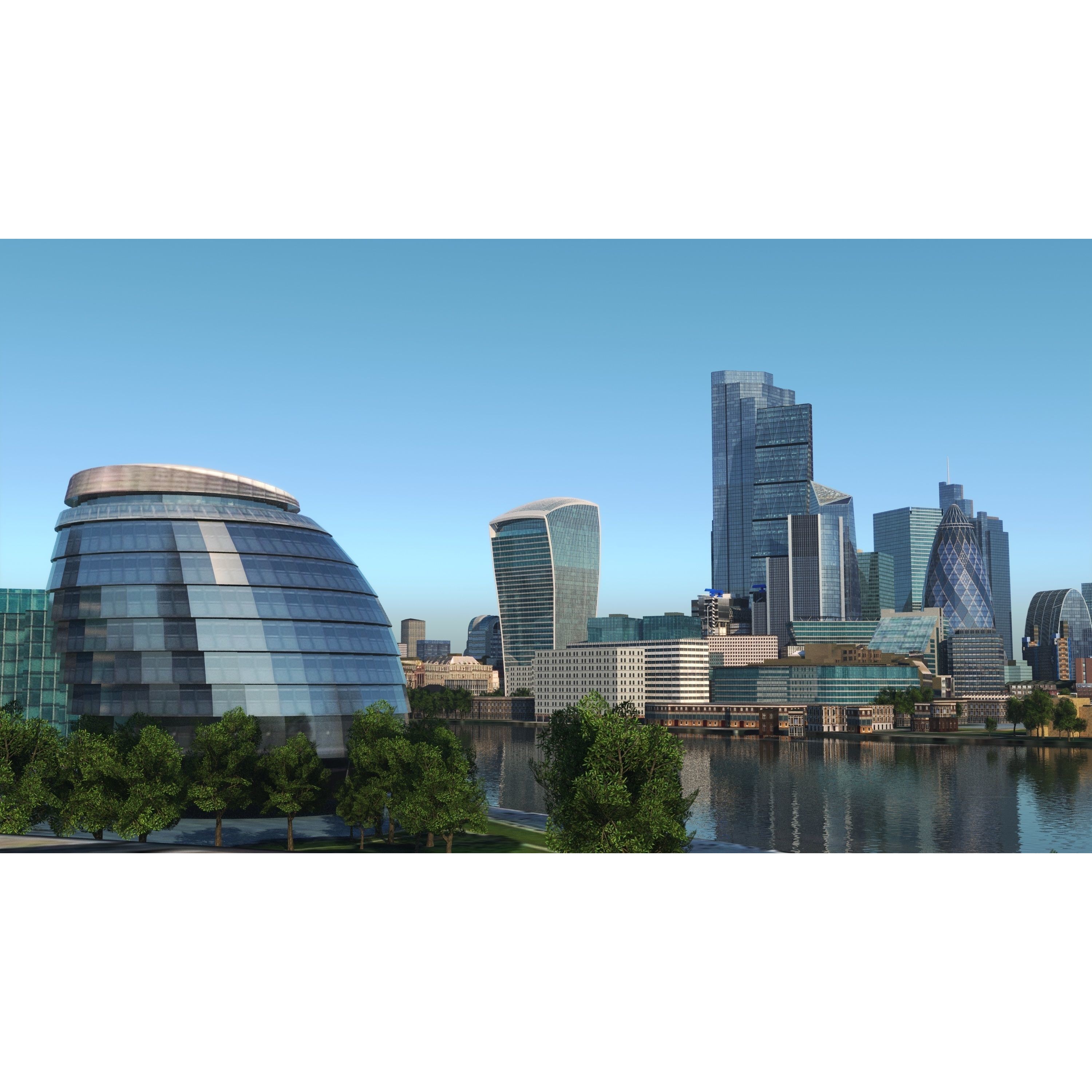 London and River Thames - Game-Ready 3D Model - View 38