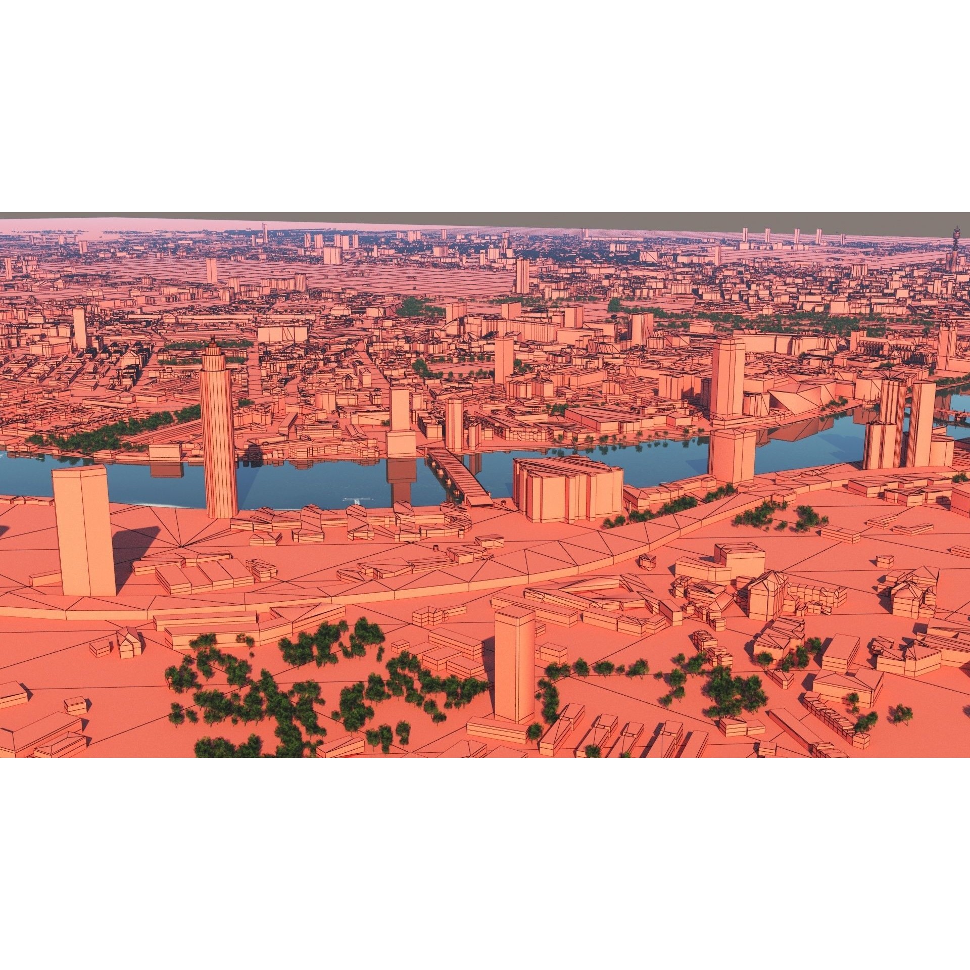 London and River Thames - Game-Ready 3D Model - View 40