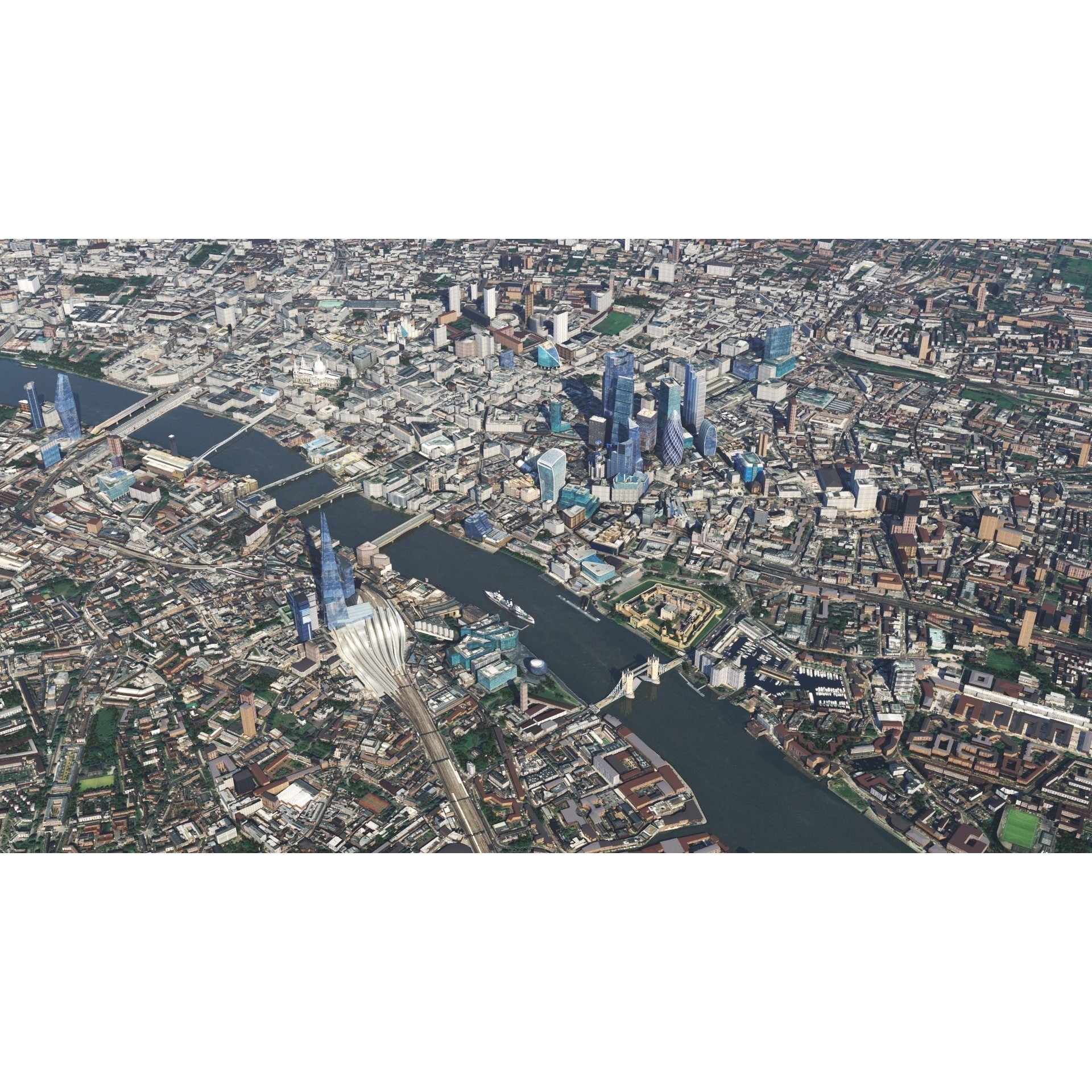 London and River Thames - Game-Ready 3D Model - View 6