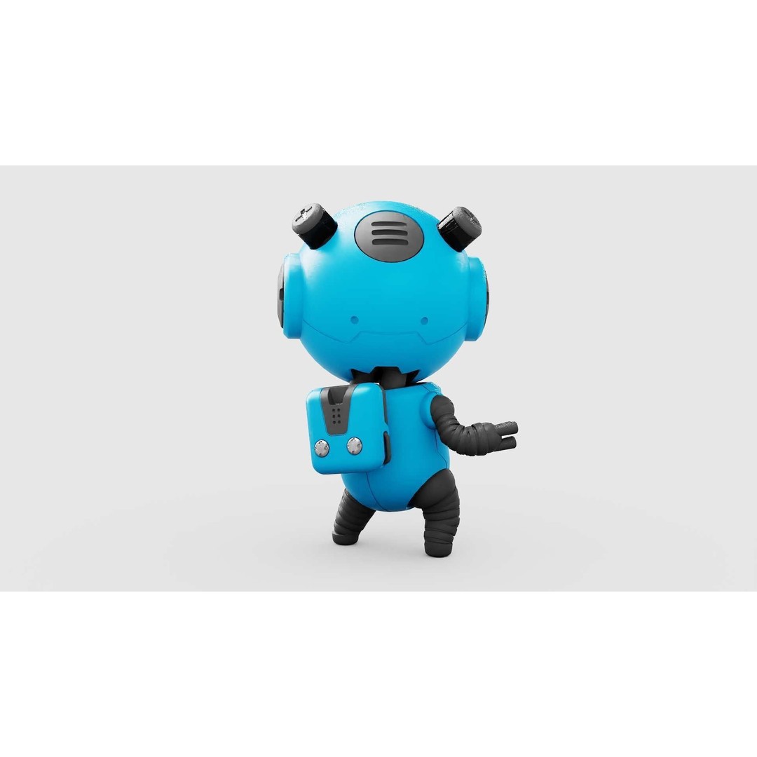 Toon Bot Echo 3D Model – Rigged Sci-Fi Character, Blender & FBX - View 10