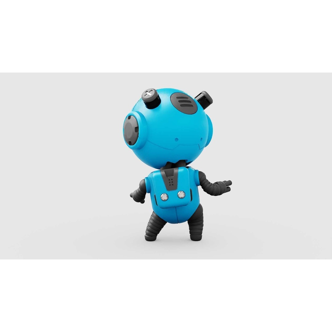 Toon Bot Echo 3D Model – Rigged Sci-Fi Character, Blender & FBX - View 11