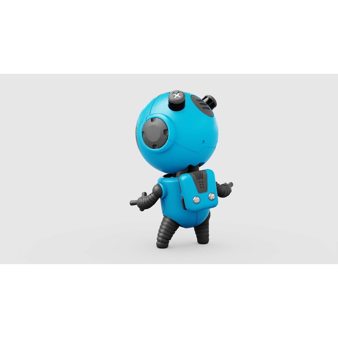Toon Bot Echo 3D Model – Rigged Sci-Fi Character, Blender & FBX - View 12