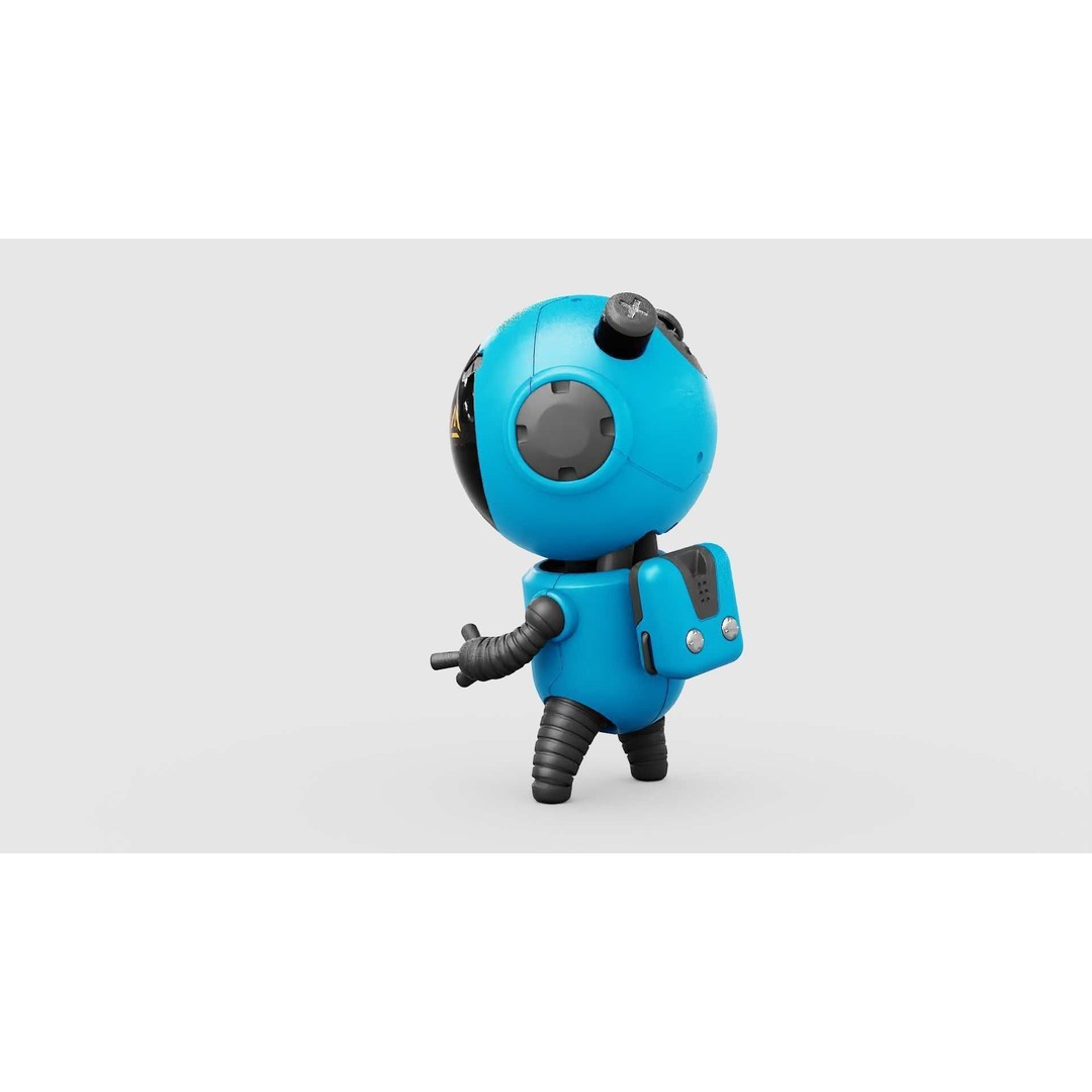 Toon Bot Echo 3D Model – Rigged Sci-Fi Character, Blender & FBX - View 13