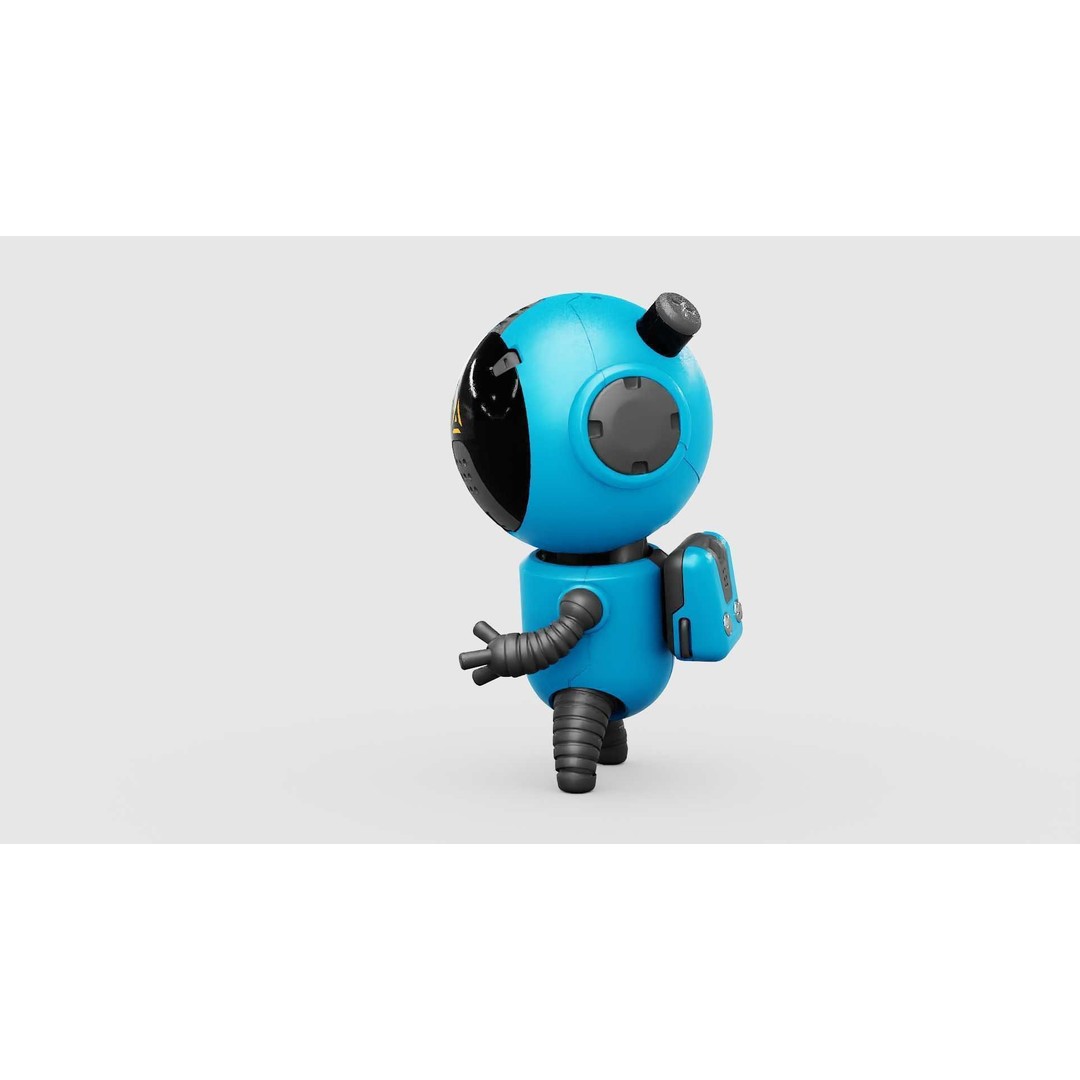 Toon Bot Echo 3D Model – Rigged Sci-Fi Character, Blender & FBX - View 14