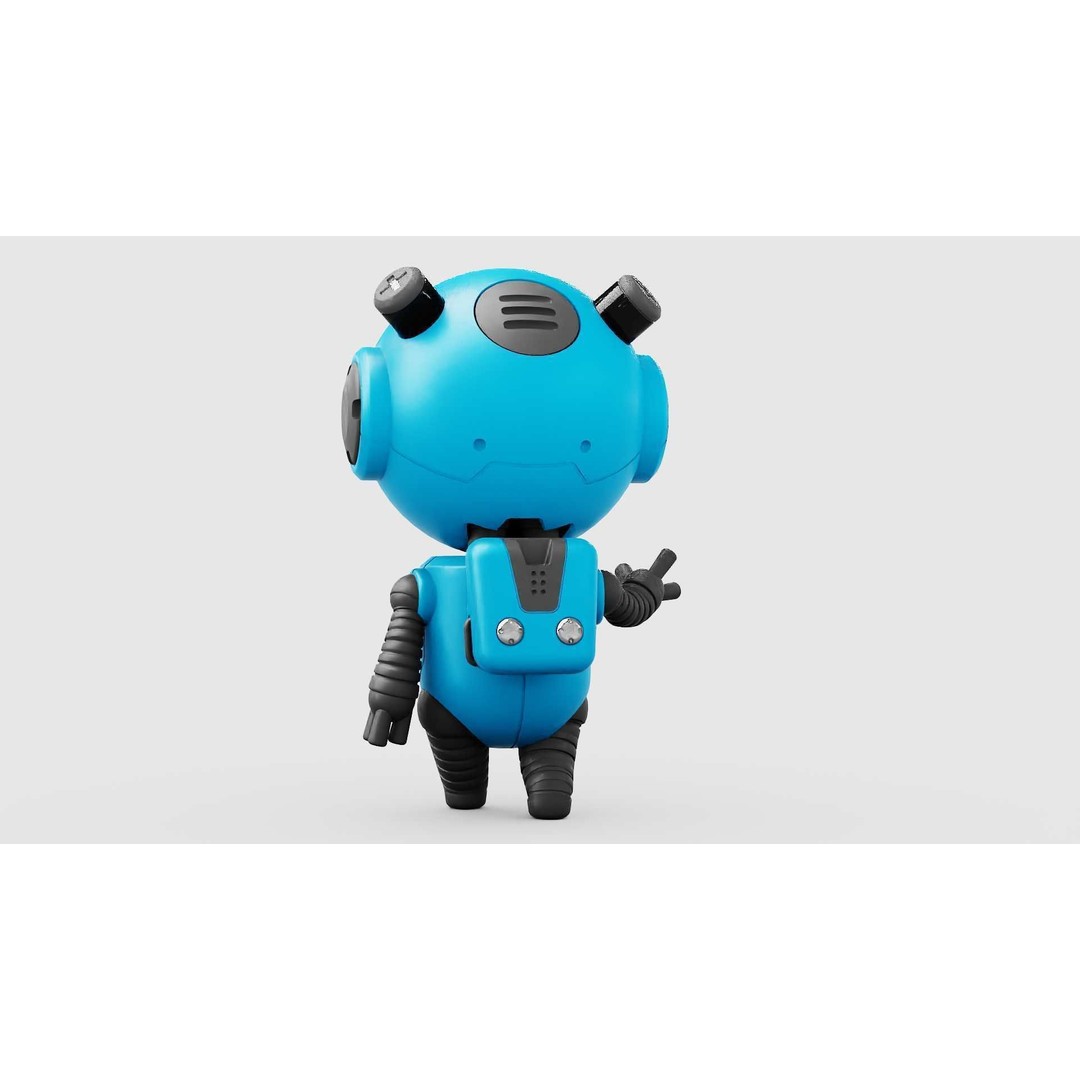 Toon Bot Echo 3D Model – Rigged Sci-Fi Character, Blender & FBX - View 27
