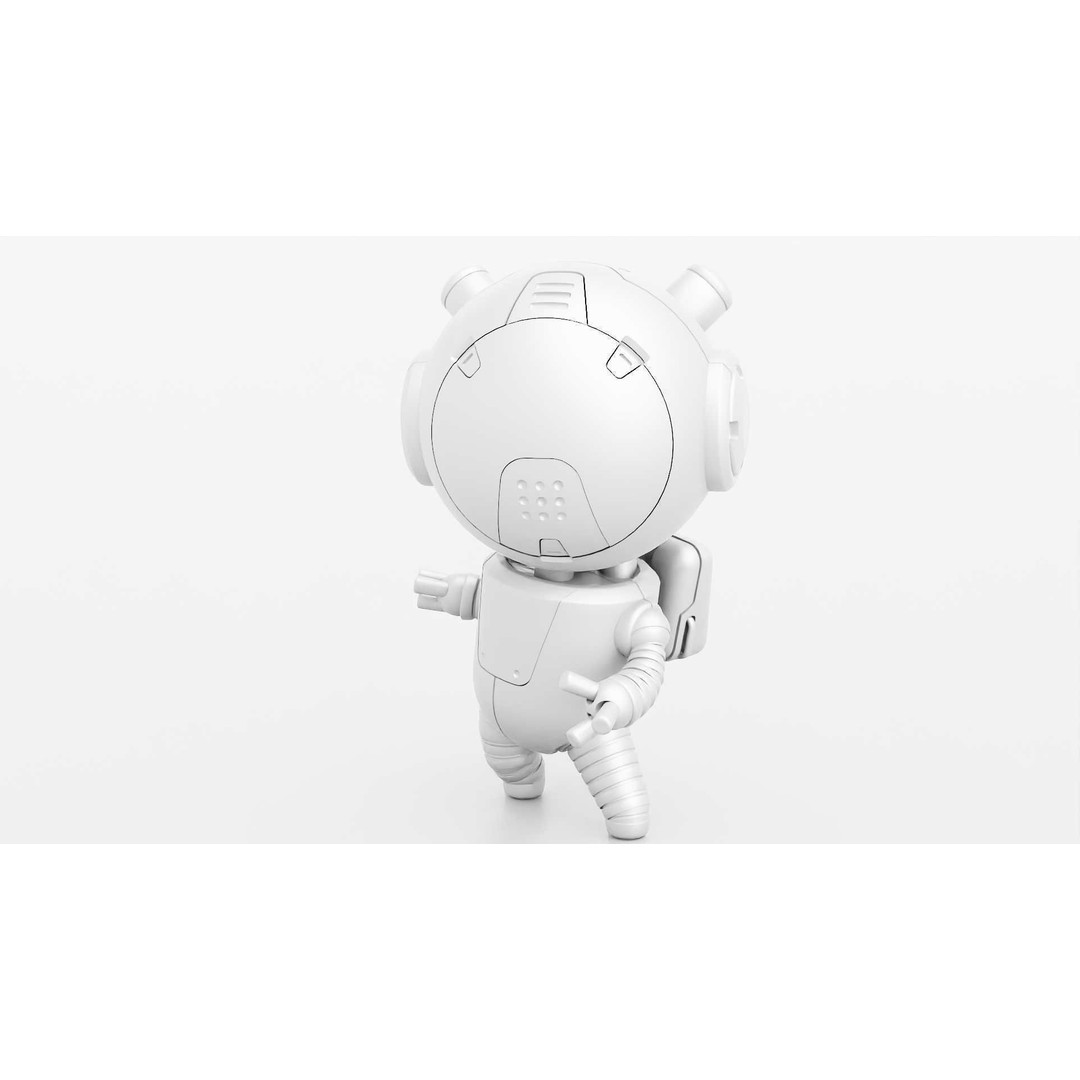 Toon Bot Echo 3D Model – Rigged Sci-Fi Character, Blender & FBX - View 32