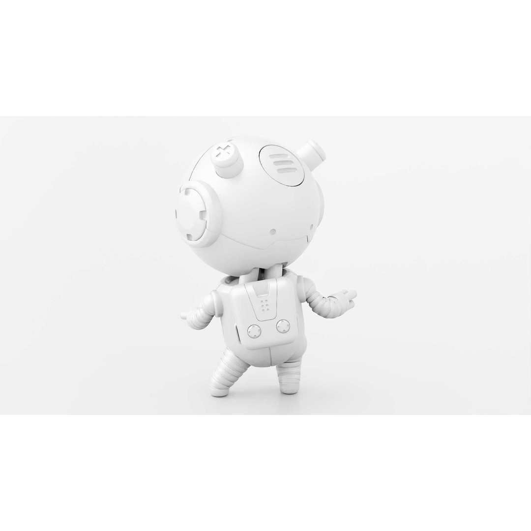 Toon Bot Echo 3D Model – Rigged Sci-Fi Character, Blender & FBX - View 34