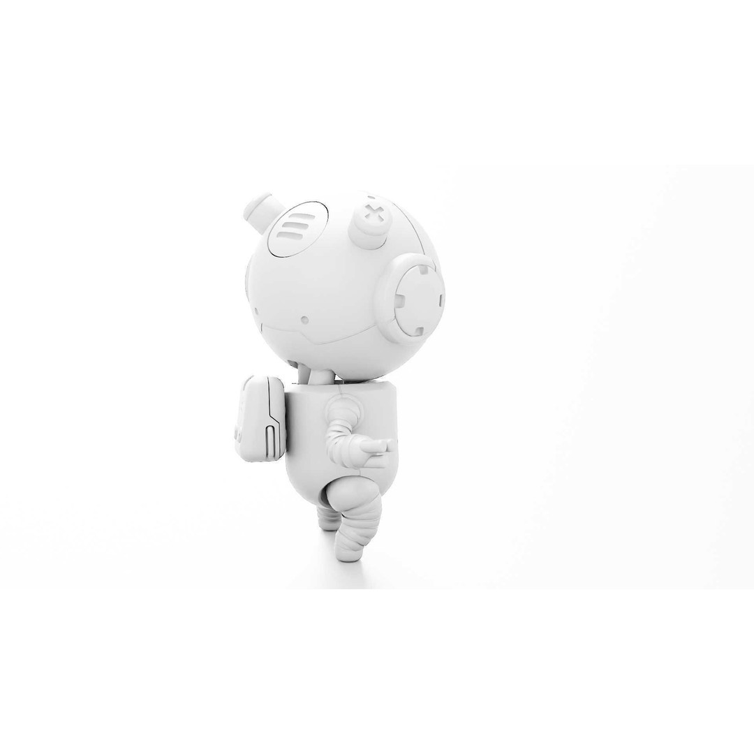 Toon Bot Echo 3D Model – Rigged Sci-Fi Character, Blender & FBX - View 35
