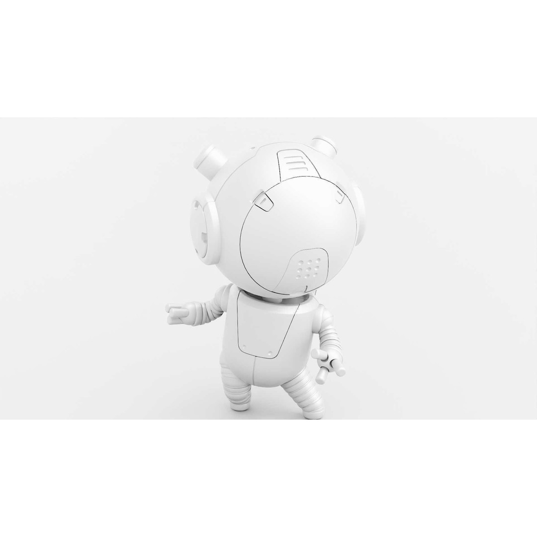 Toon Bot Echo 3D Model – Rigged Sci-Fi Character, Blender & FBX - View 36