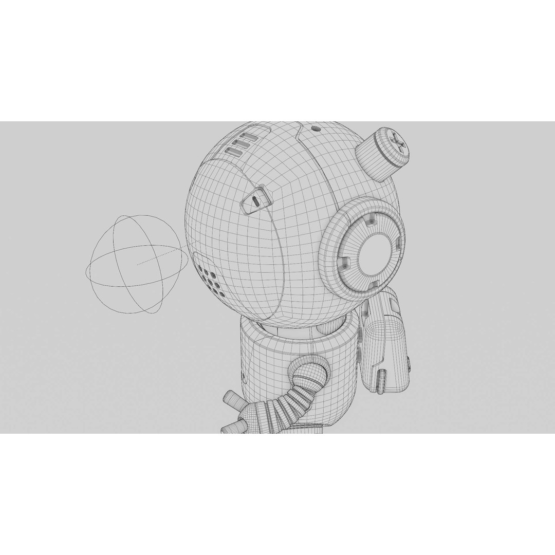Toon Bot Echo 3D Model – Rigged Sci-Fi Character, Blender & FBX - View 38